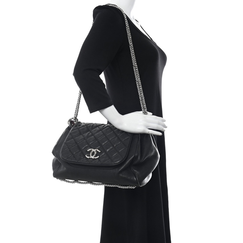 CHANEL Lambskin Quilted Bijoux Accordion Flap Crossbody double Strap shoulder - Picture 10 of 10